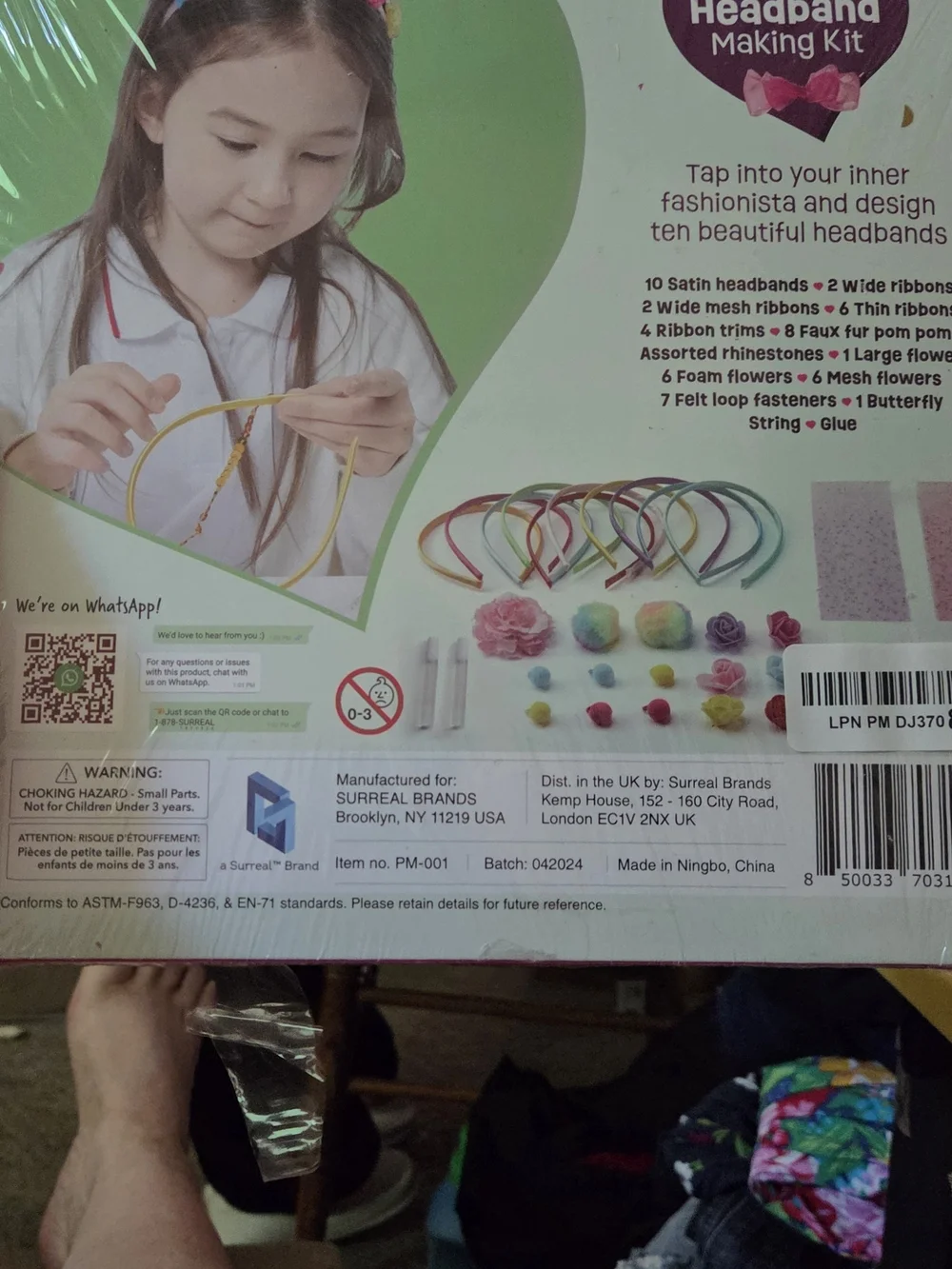 Kids Pink Headband Craft Kit - DIY Floral Headbands.